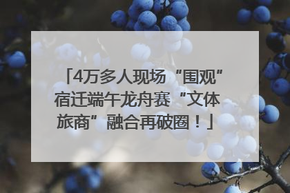4万多人现场“围观” 宿迁端午龙舟赛“文体旅商”融合再破圈！